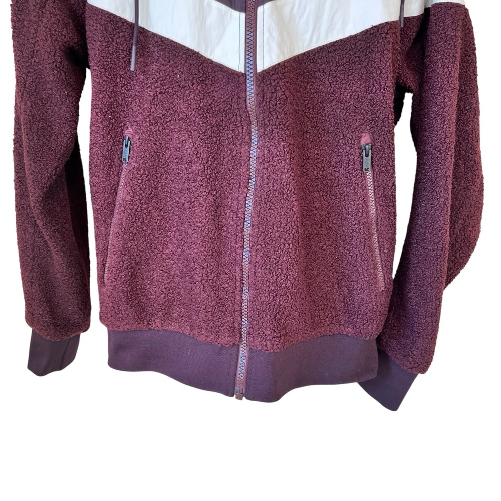 Nike Sportswear NSW Sherpa Windrunner Maroon Fleece Jacket 930316-659 - Picture 4 of 16